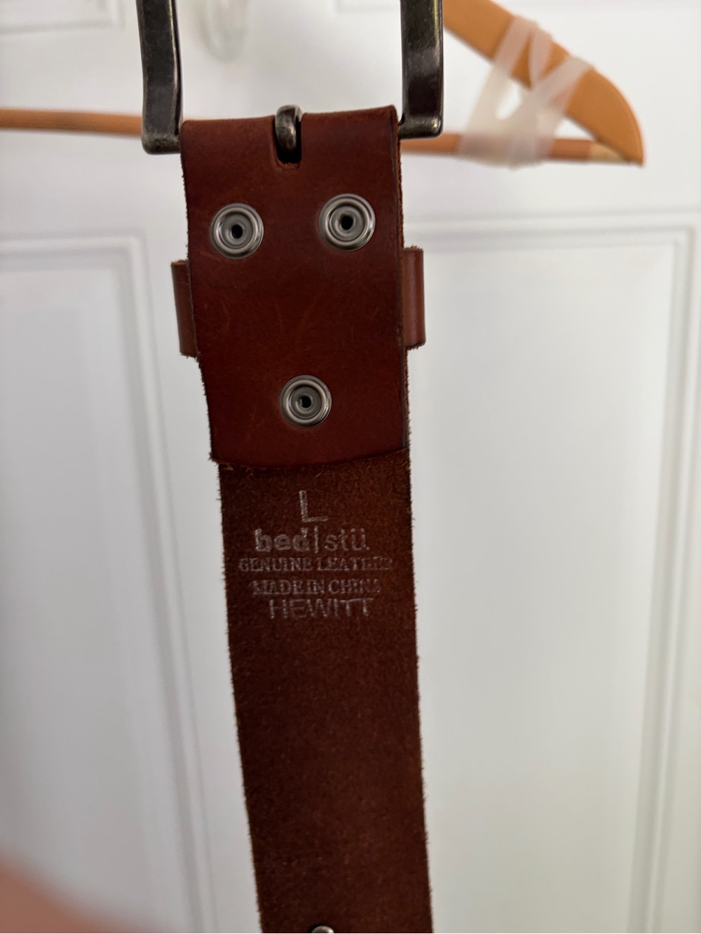 Bed Stu Brown Leather Studded Belt with Silver Accents - Picture 4 of 5